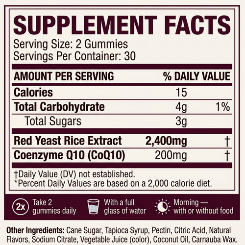 Lunessa Red Yeast Rice + COQ10 Gummies